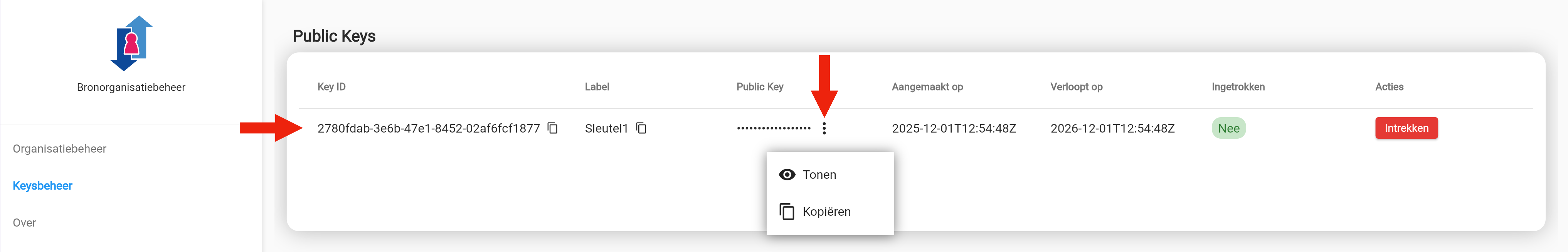 Scherm met status geaccepteerd